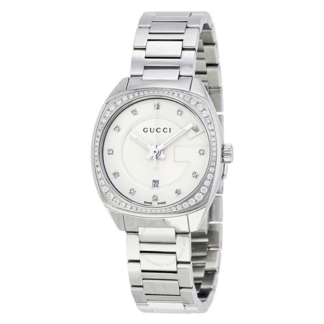 gucci white diamond watch|Gucci diamond watches ladies.